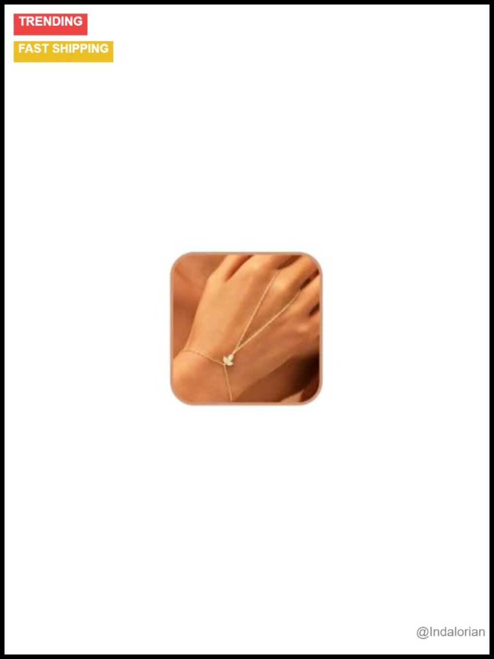 14K Gold Plated 925 Sterling Silver Hand Chain Bracelet Dainty Adjustable